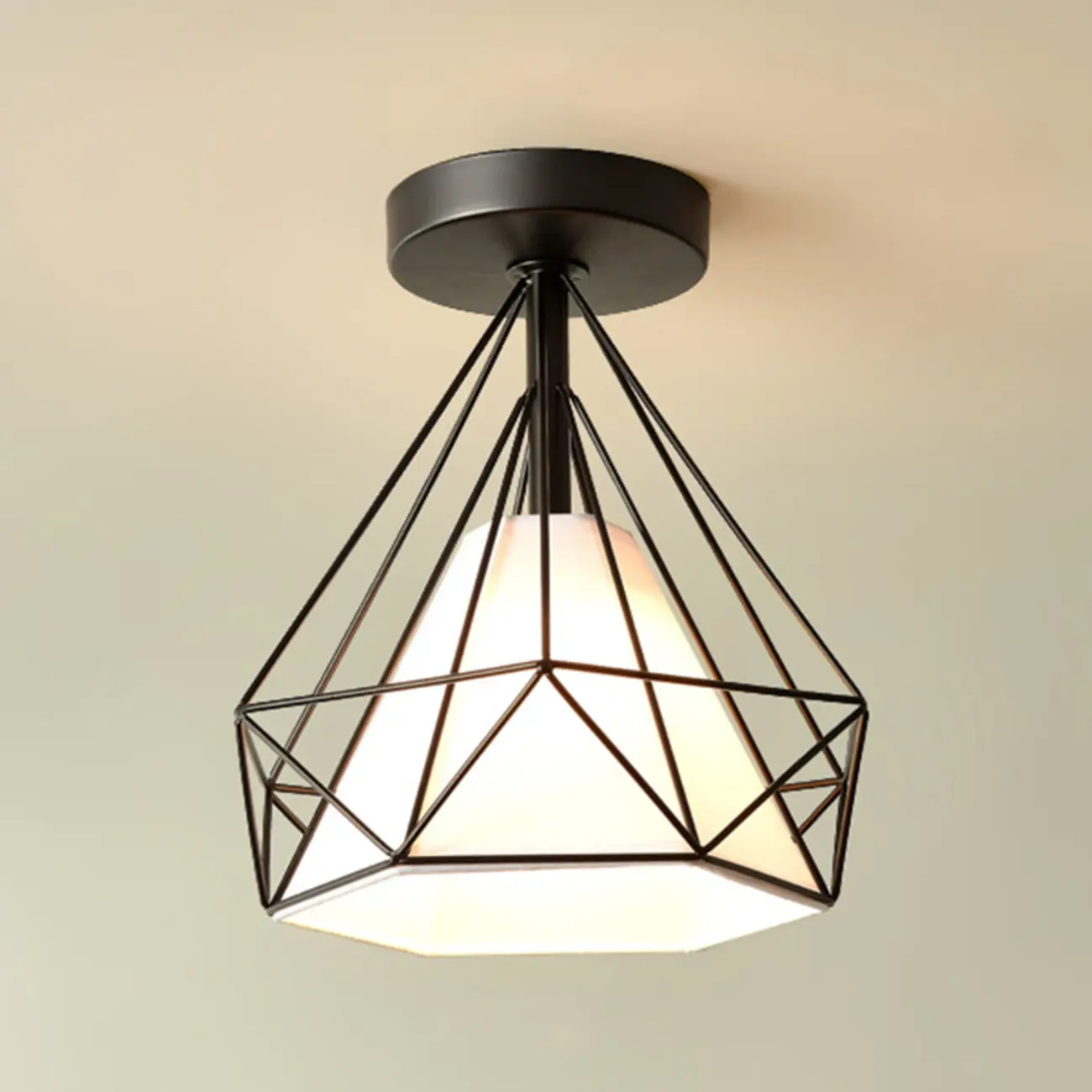 5 to 9 Inch Geometric Metal Modern Semi Flush Ceiling Light | homeyfad