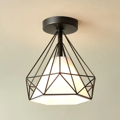 5 to 9 Inch Geometric Metal Modern Semi Flush Ceiling Light
