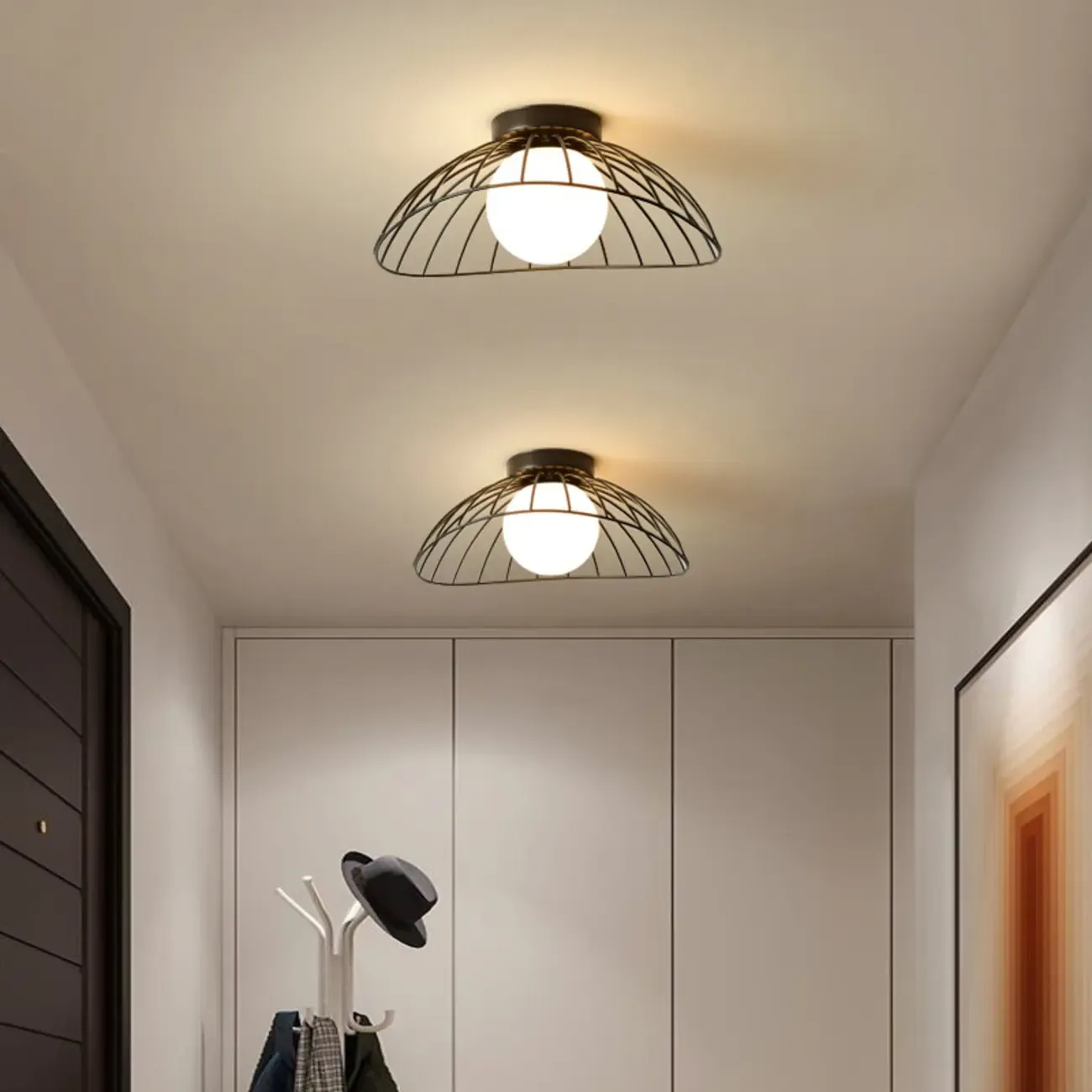 5 to 9 Inch Geometric Metal Modern Semi Flush Ceiling Light