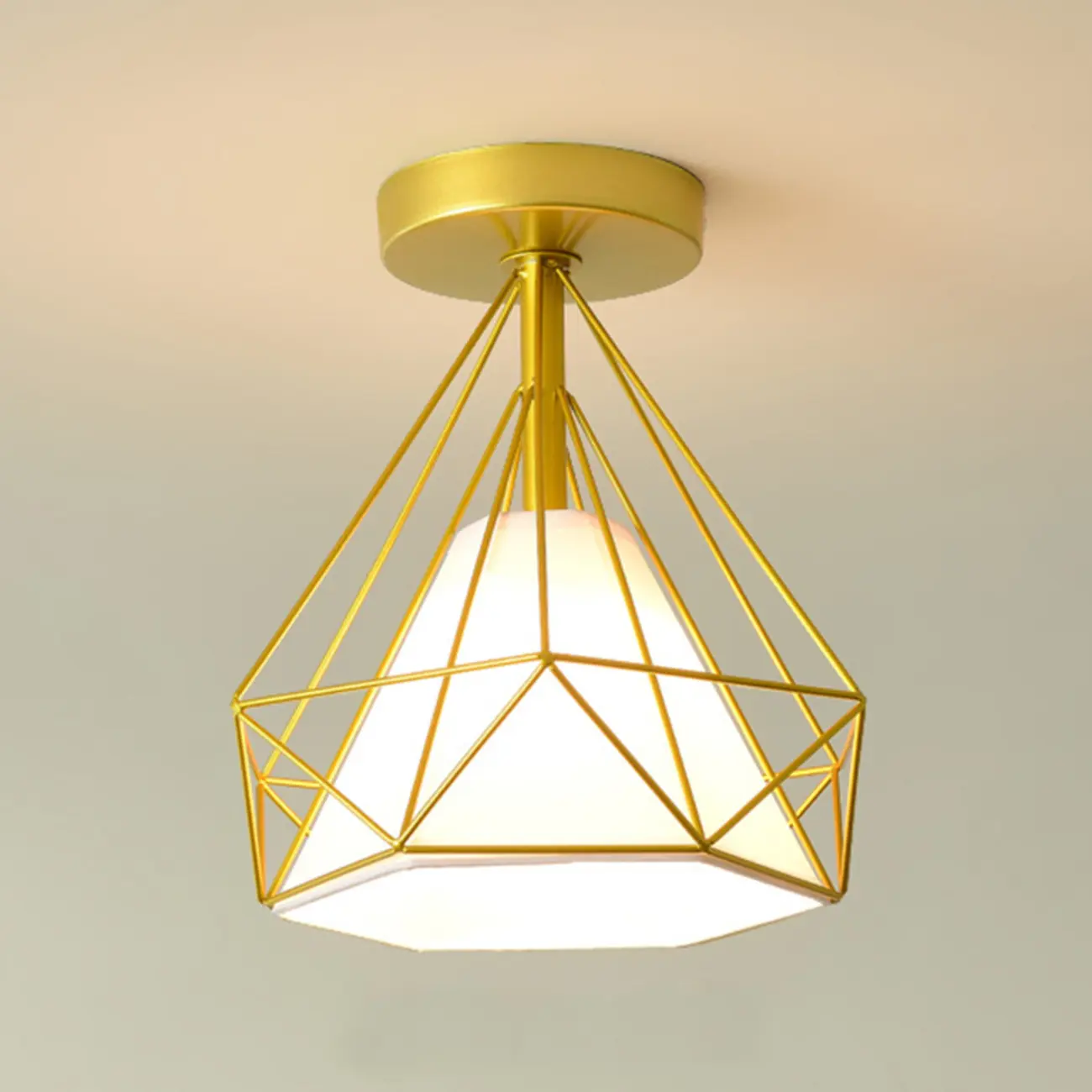 5 to 9 Inch Geometric Metal Modern Semi Flush Ceiling Light | homeyfad