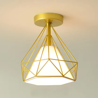 5 to 9 Inch Geometric Metal Modern Semi Flush Ceiling Light