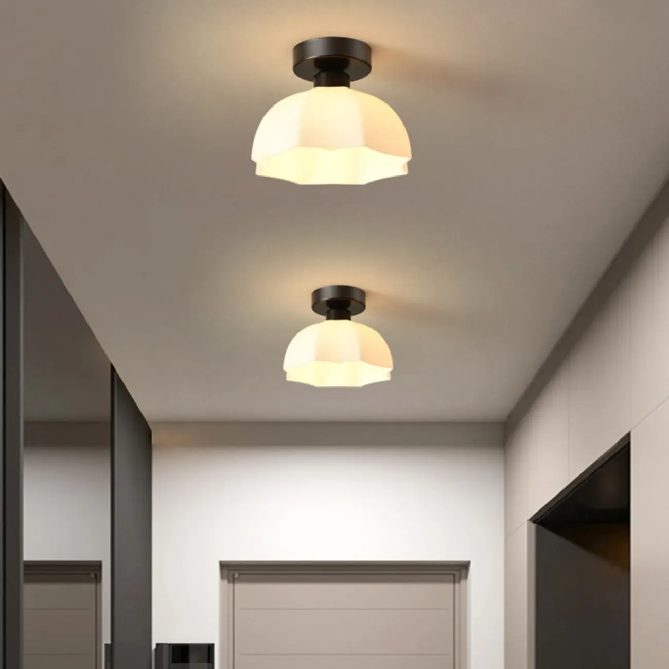 5 to 9 Inch Geometric Metal Modern Semi Flush Ceiling Light | homeyfad