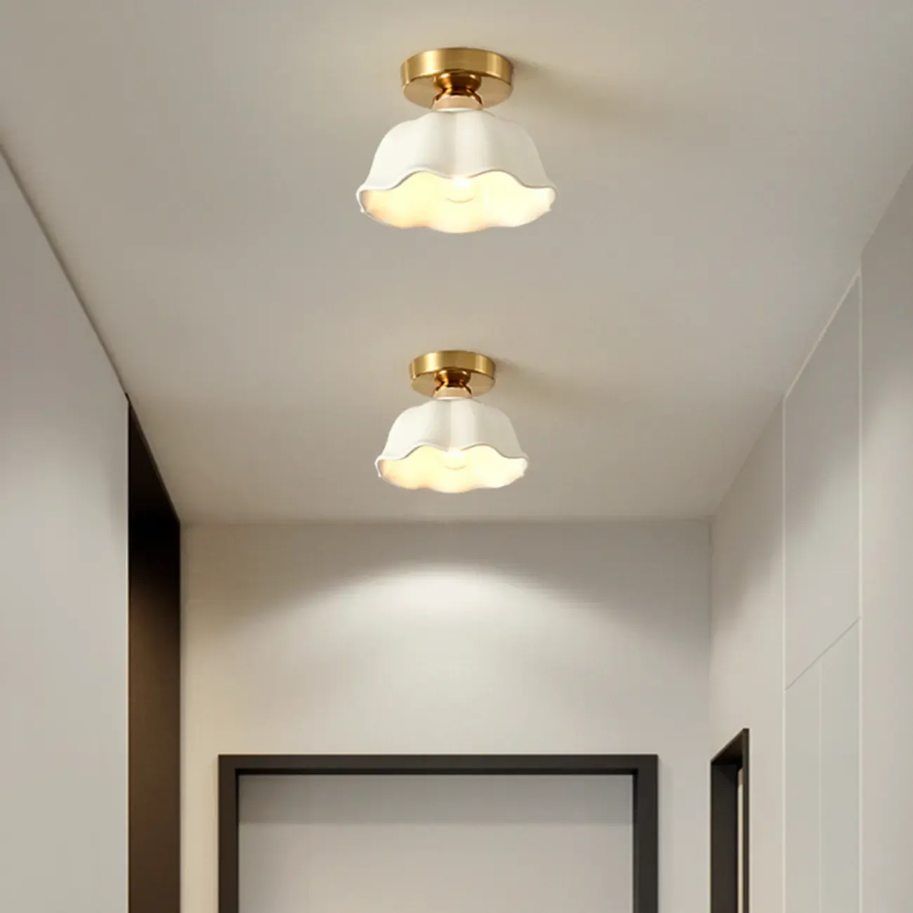 5 to 9 Inch Geometric Metal Modern Semi Flush Ceiling Light