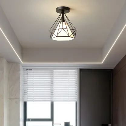 5 to 9 Inch Geometric Metal Modern Semi Flush Ceiling Light