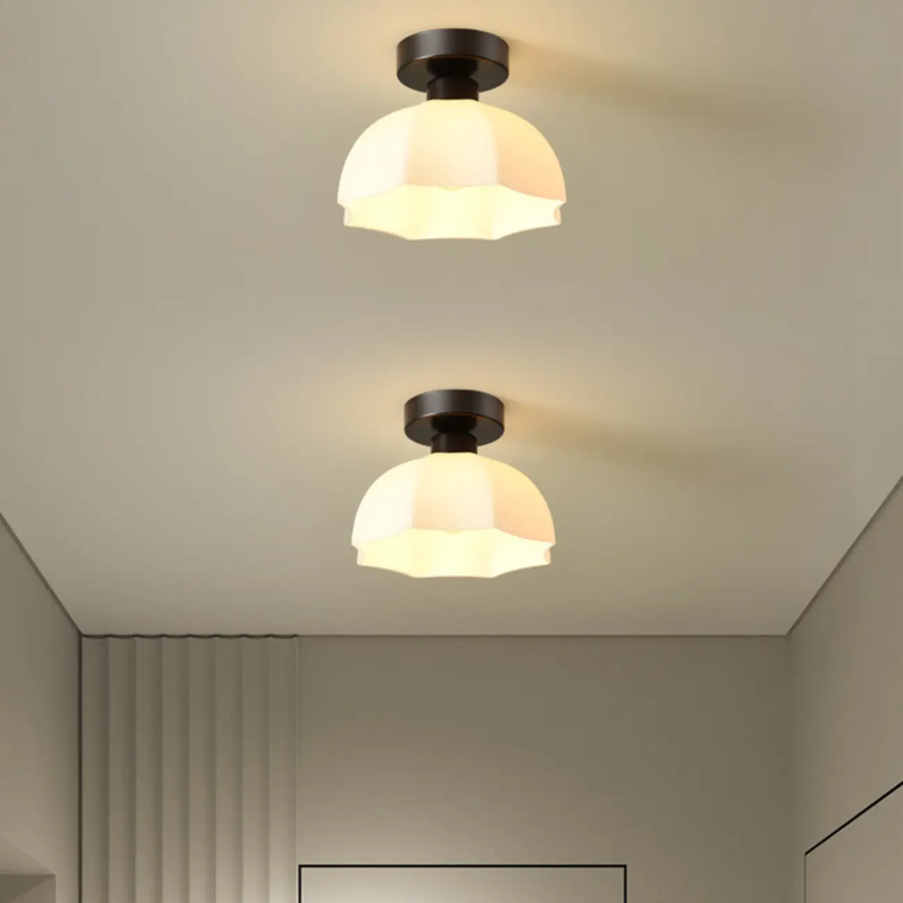 5 to 9 Inch Geometric Metal Modern Semi Flush Ceiling Light | homeyfad