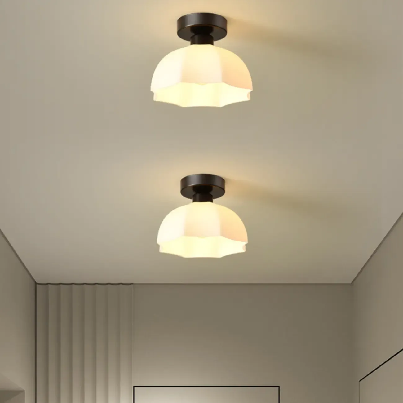 5 to 9 Inch Geometric Metal Modern Semi Flush Ceiling Light