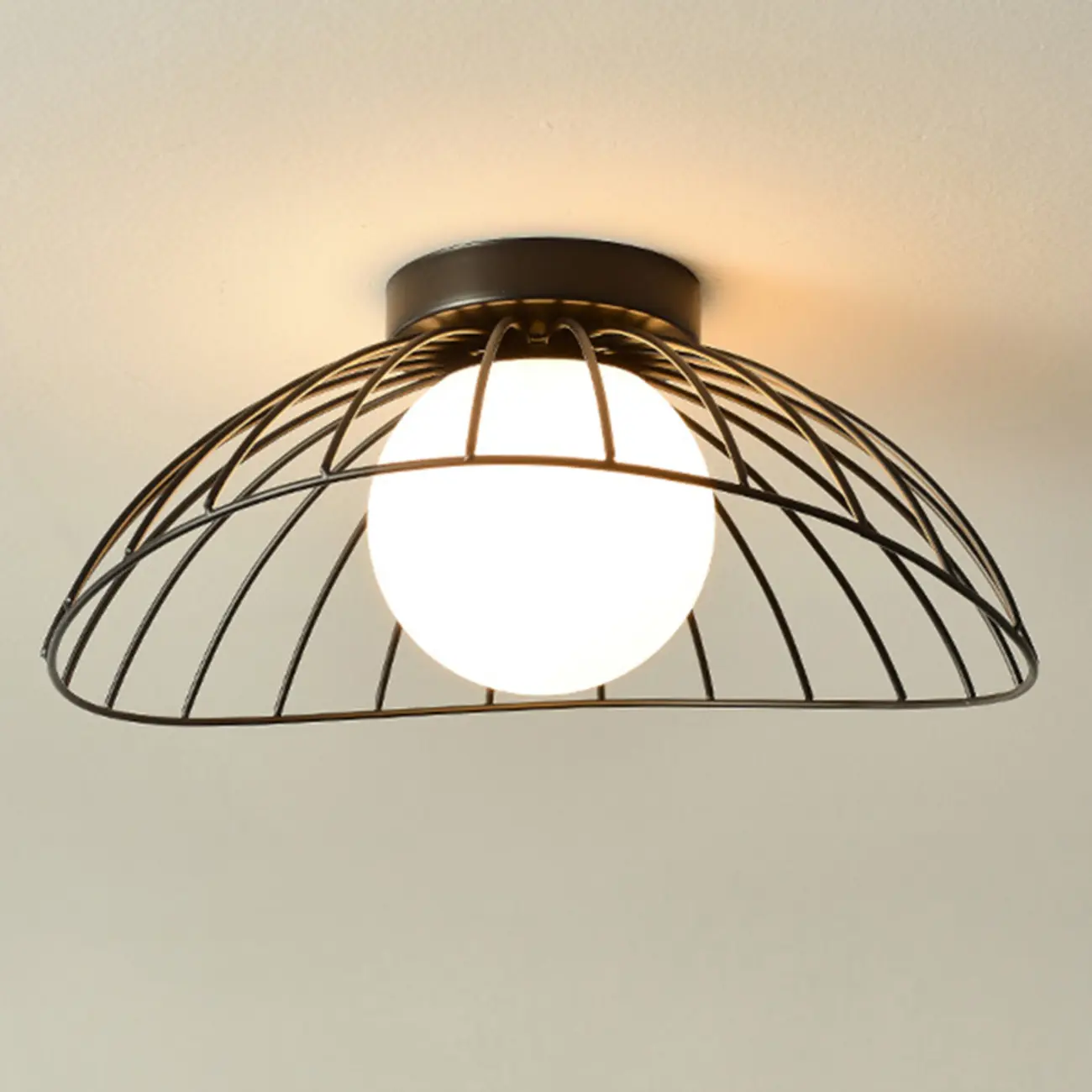 5 to 9 Inch Geometric Metal Modern Semi Flush Ceiling Light | homeyfad