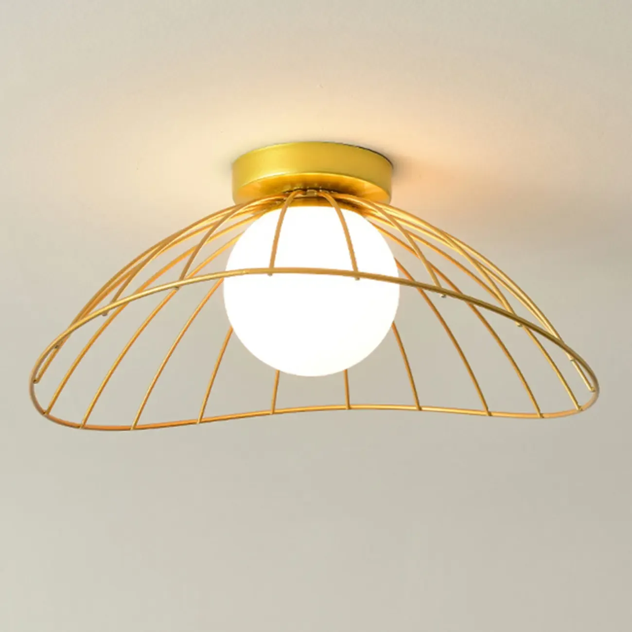 5 to 9 Inch Geometric Metal Modern Semi Flush Ceiling Light