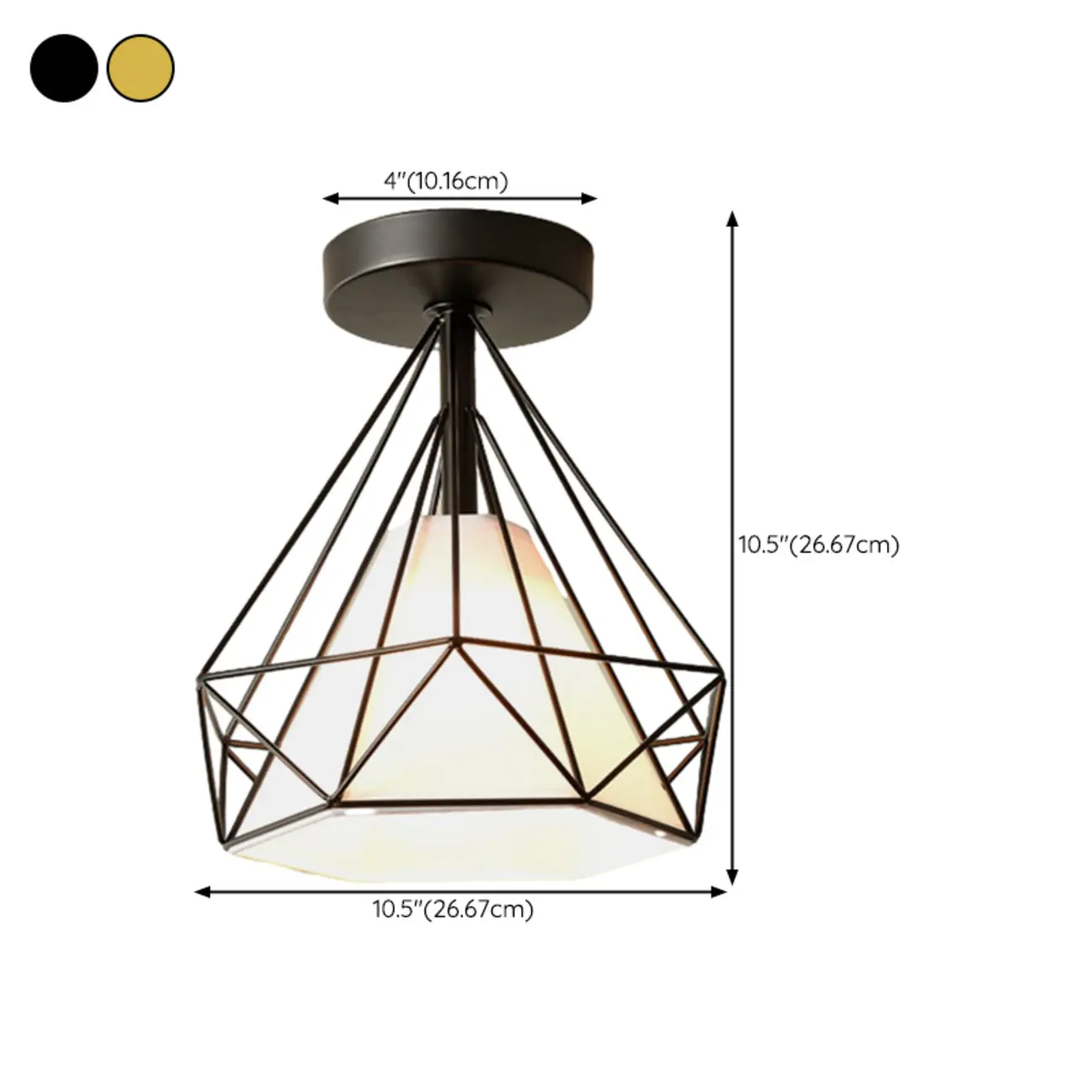 5 to 9 Inch Geometric Metal Modern Semi Flush Ceiling Light | homeyfad