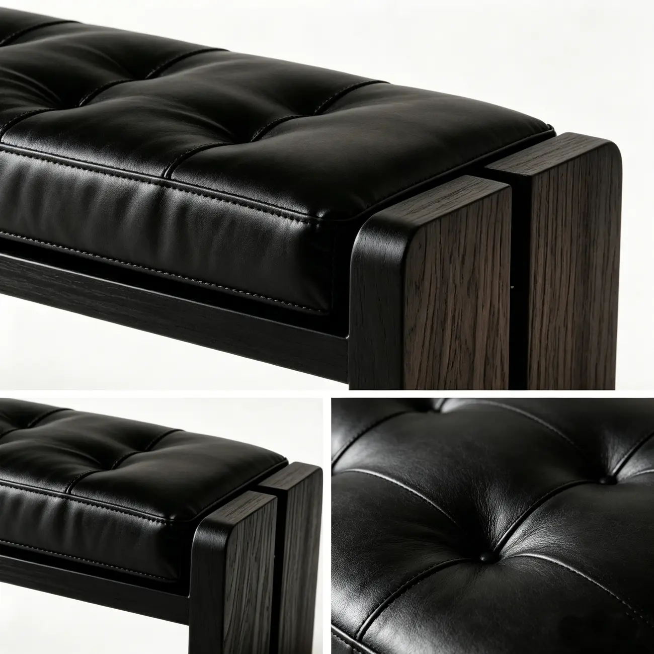 Mid-century Modern Solid Wood Frame Entryway Bench Image - 9 | homeyfad