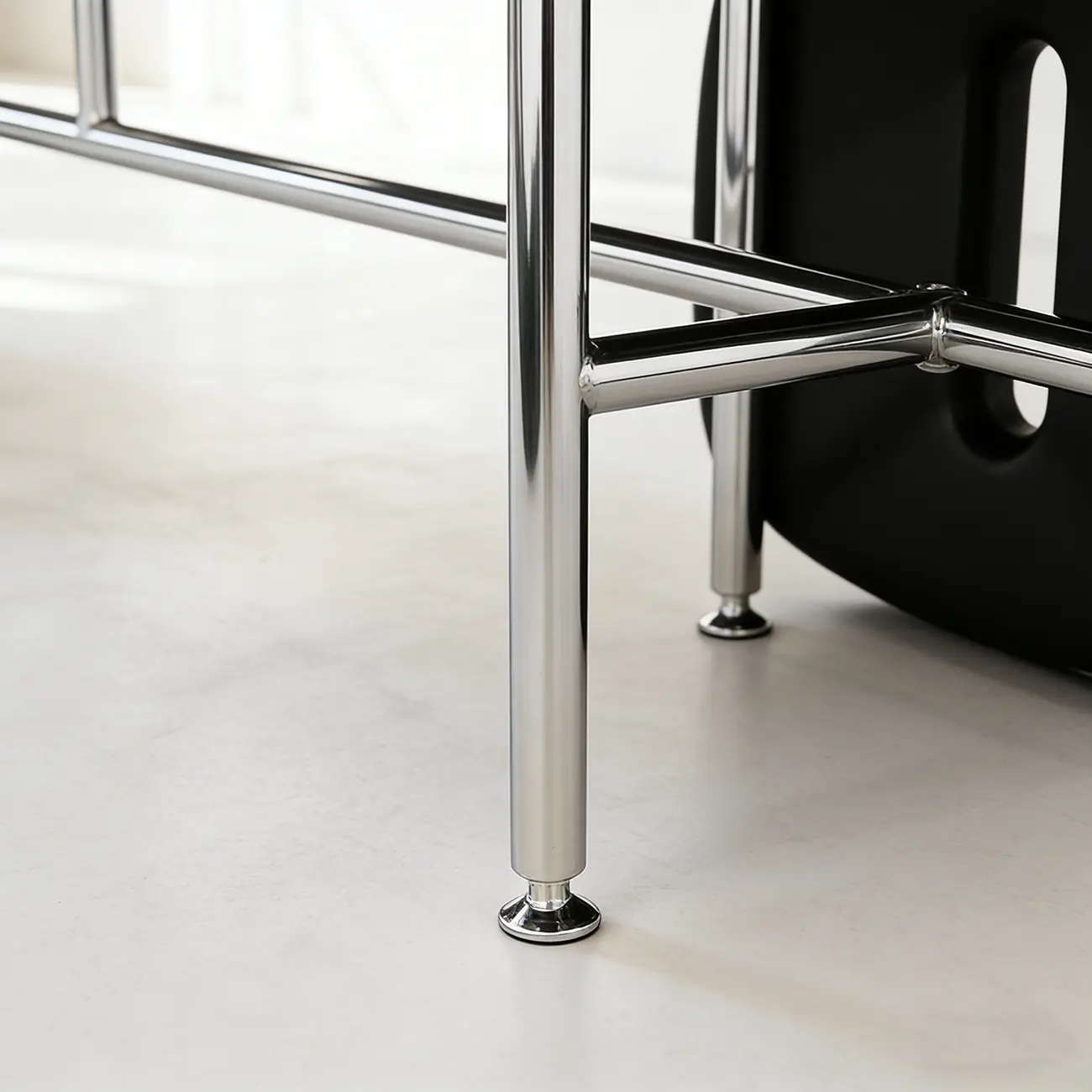 Genuine Leather Minimalist Backless Bench With Stainless Steel Legs Image - 8 | homeyfad