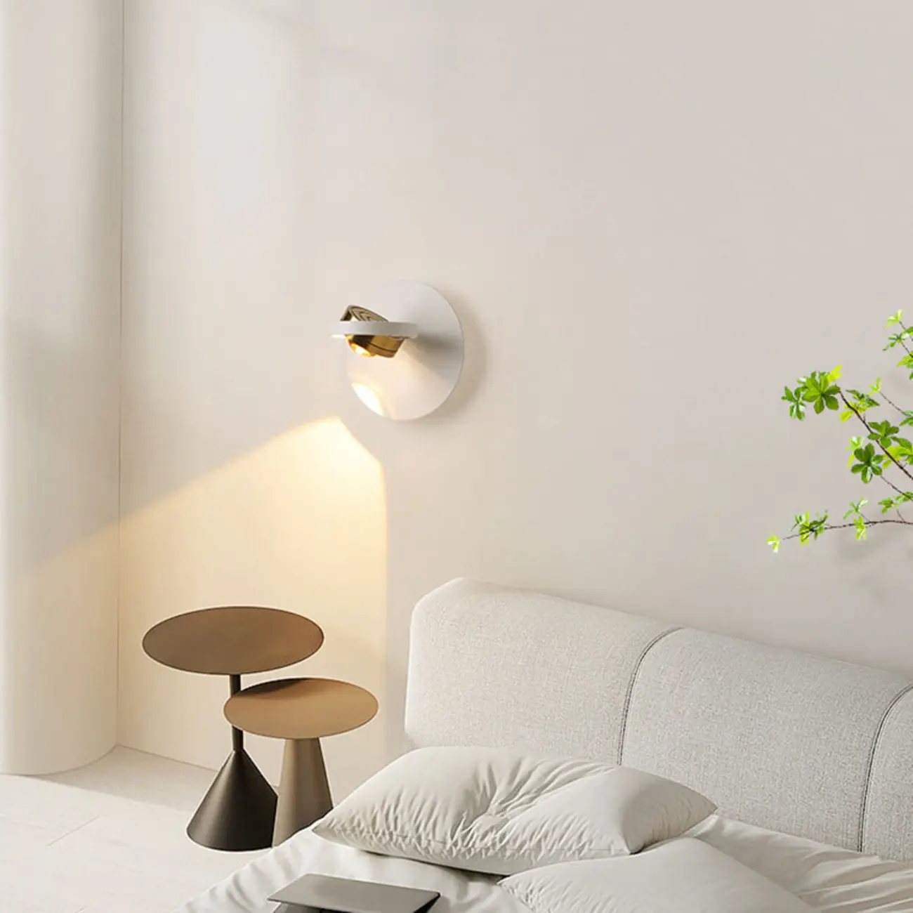 Simple Rotatable Round Glass Metal Wall Sconce Image - 1 | homeyfad