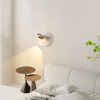 Simple Rotatable Round Glass Metal Wall Sconce Image - 1