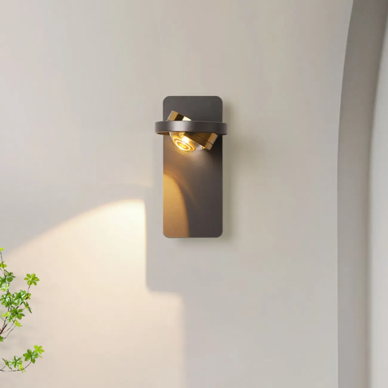 Simple Rotatable Round Glass Metal Wall Sconce Image - 3