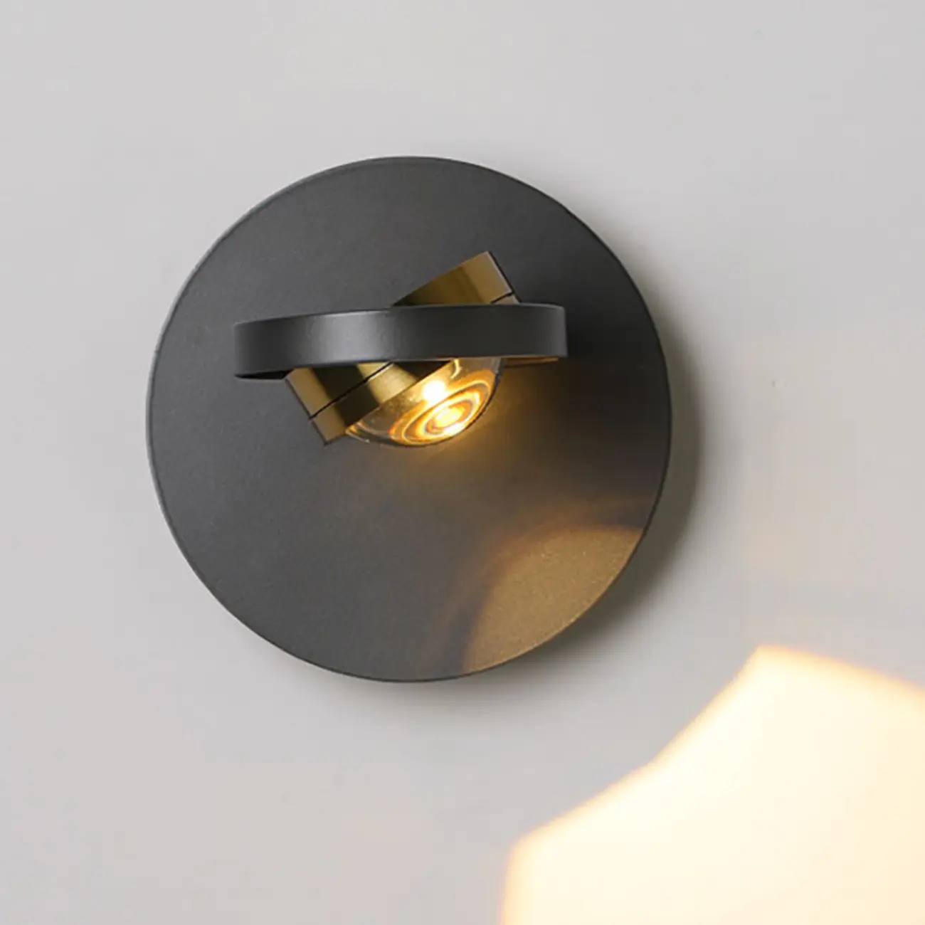 Simple Rotatable Round Glass Metal Wall Sconce Image - 5 | homeyfad