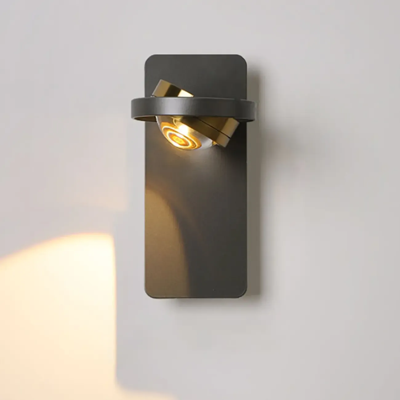 Simple Rotatable Round Glass Metal Wall Sconce Image - 7