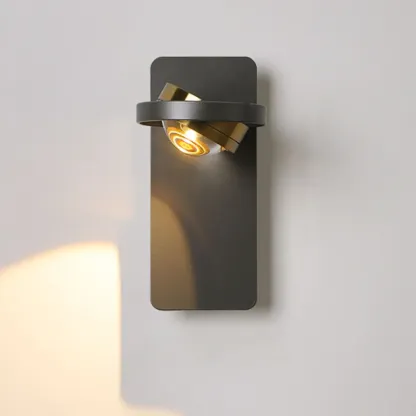 Simple Rotatable Round Glass Metal Wall Sconce Image - 7