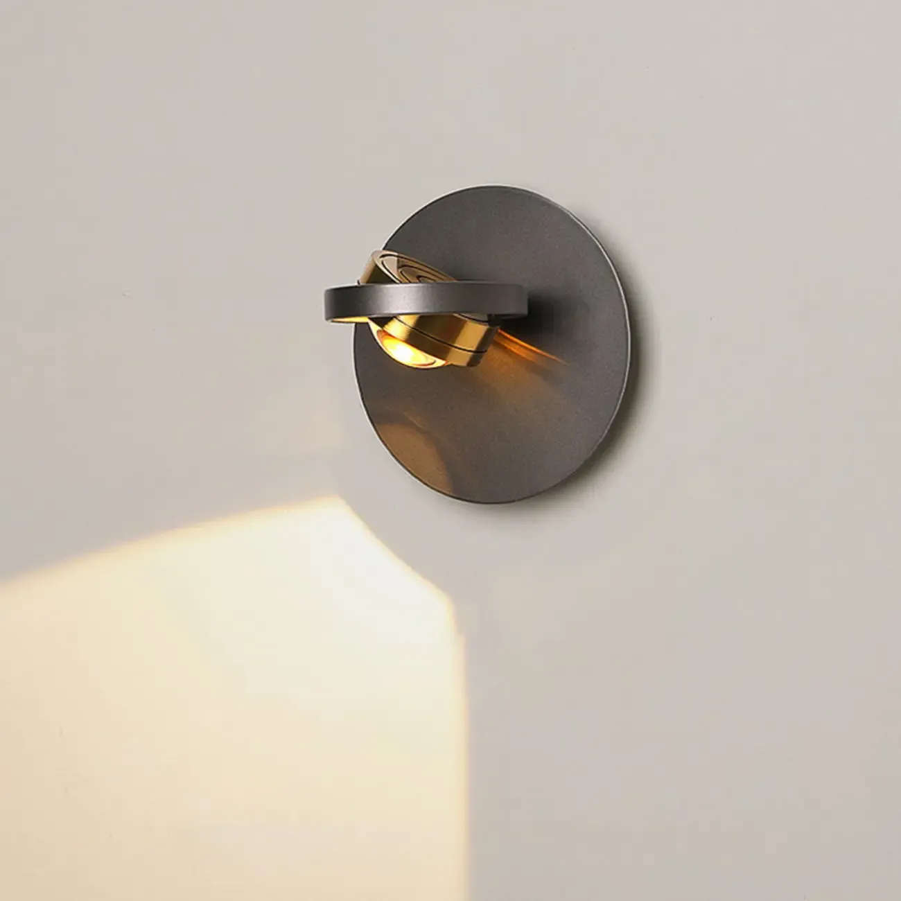 Simple Rotatable Round Glass Metal Wall Sconce Image - 9