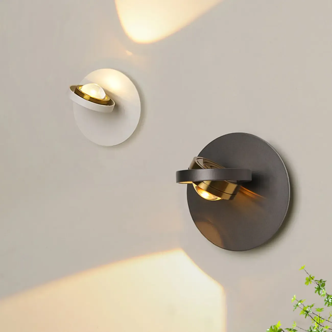 Simple Rotatable Round Glass Metal Wall Sconce Image - 10