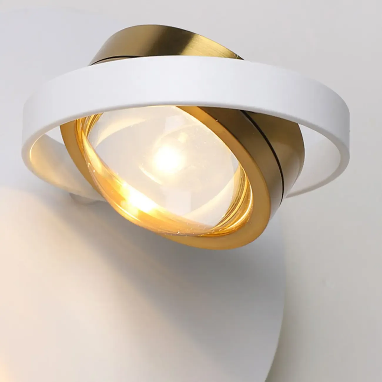 Simple Rotatable Round Glass Metal Wall Sconce Image - 14