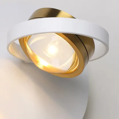 Simple Rotatable Round Glass Metal Wall Sconce Image - 14