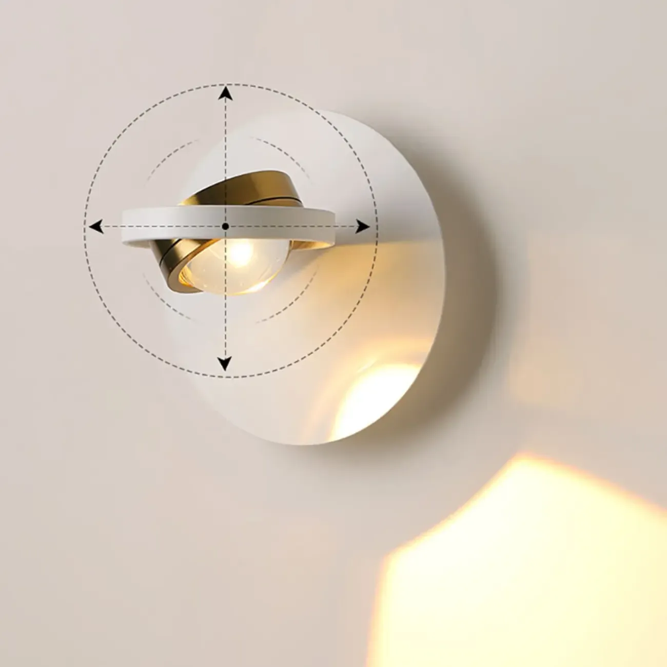 Simple Rotatable Round Glass Metal Wall Sconce Image - 16