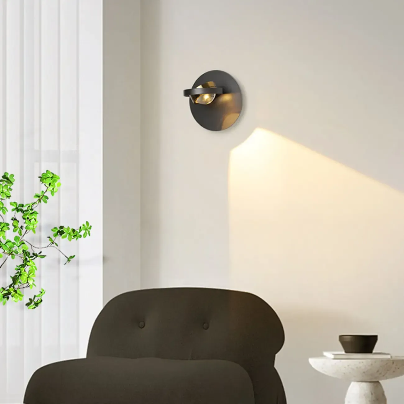 Simple Rotatable Round Glass Metal Wall Sconce Image - 22