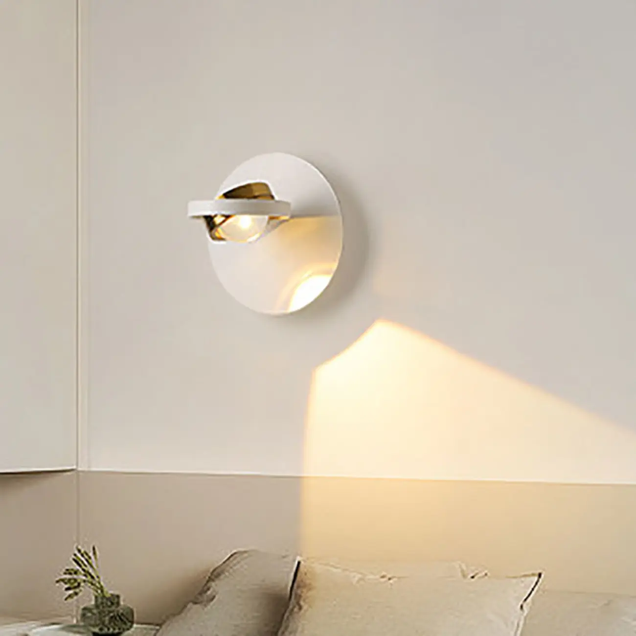 Simple Rotatable Round Glass Metal Wall Sconce Image - 23 | homeyfad