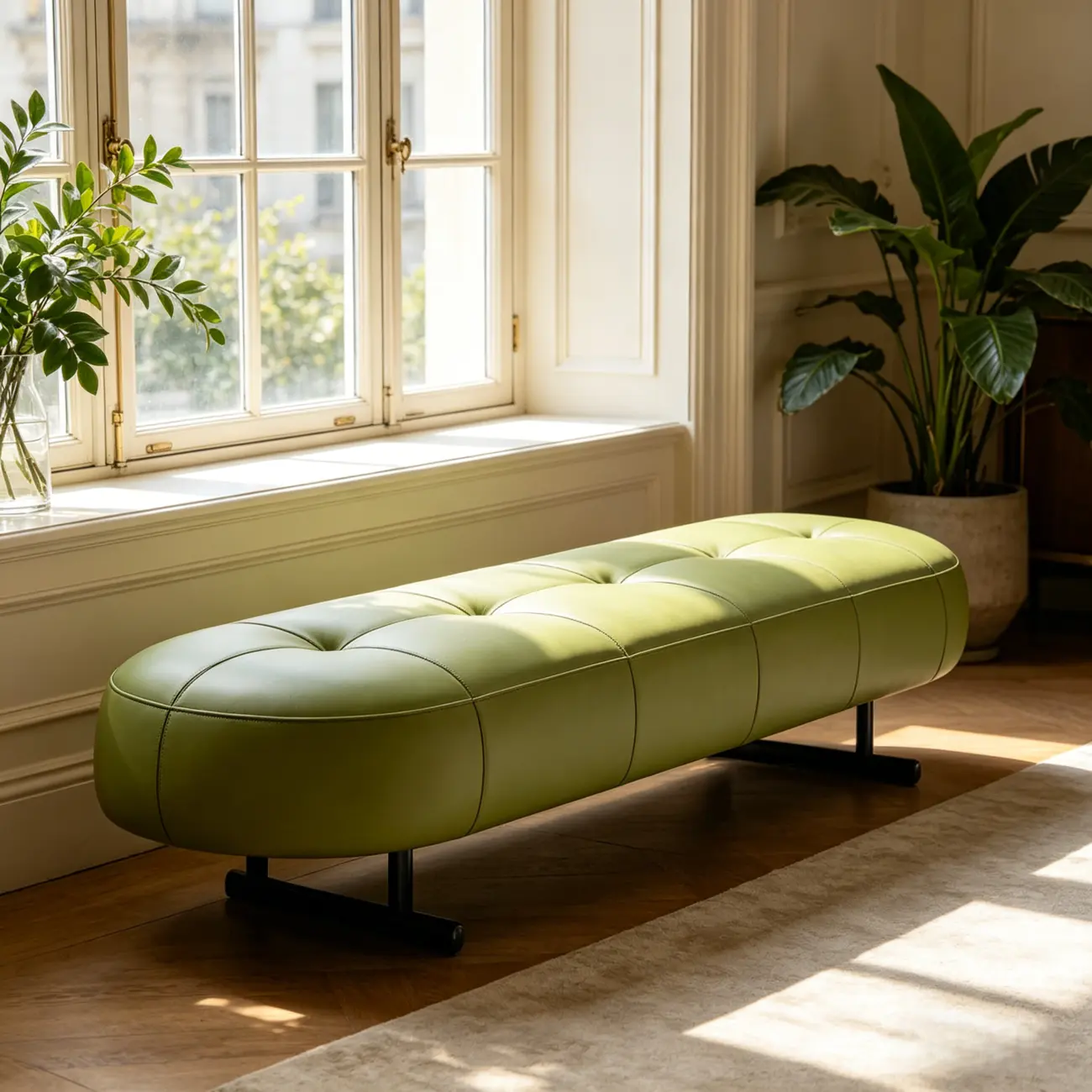 Top-Grain Leather Modern Upholstery Bench for Bedroom Image - 11 | homeyfad