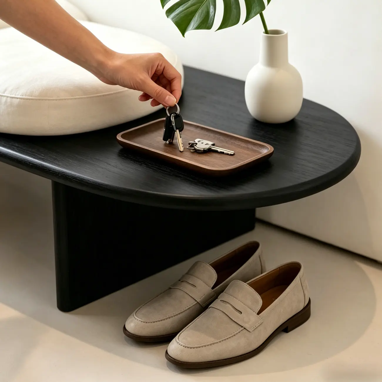 Modern Organic Shape Upholstered Bench with Backrest Image - 9 | homeyfad