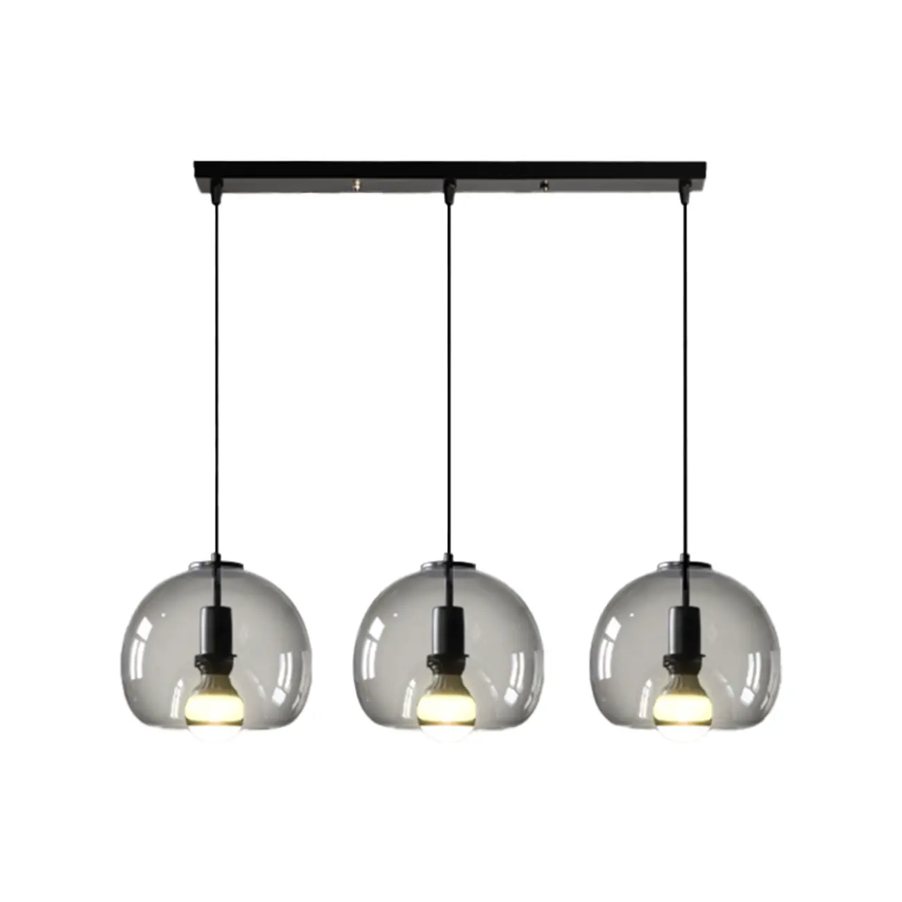 Modern Black Metal Glass Globe Light for Kitchen Islands Image - 7 | homeyfad