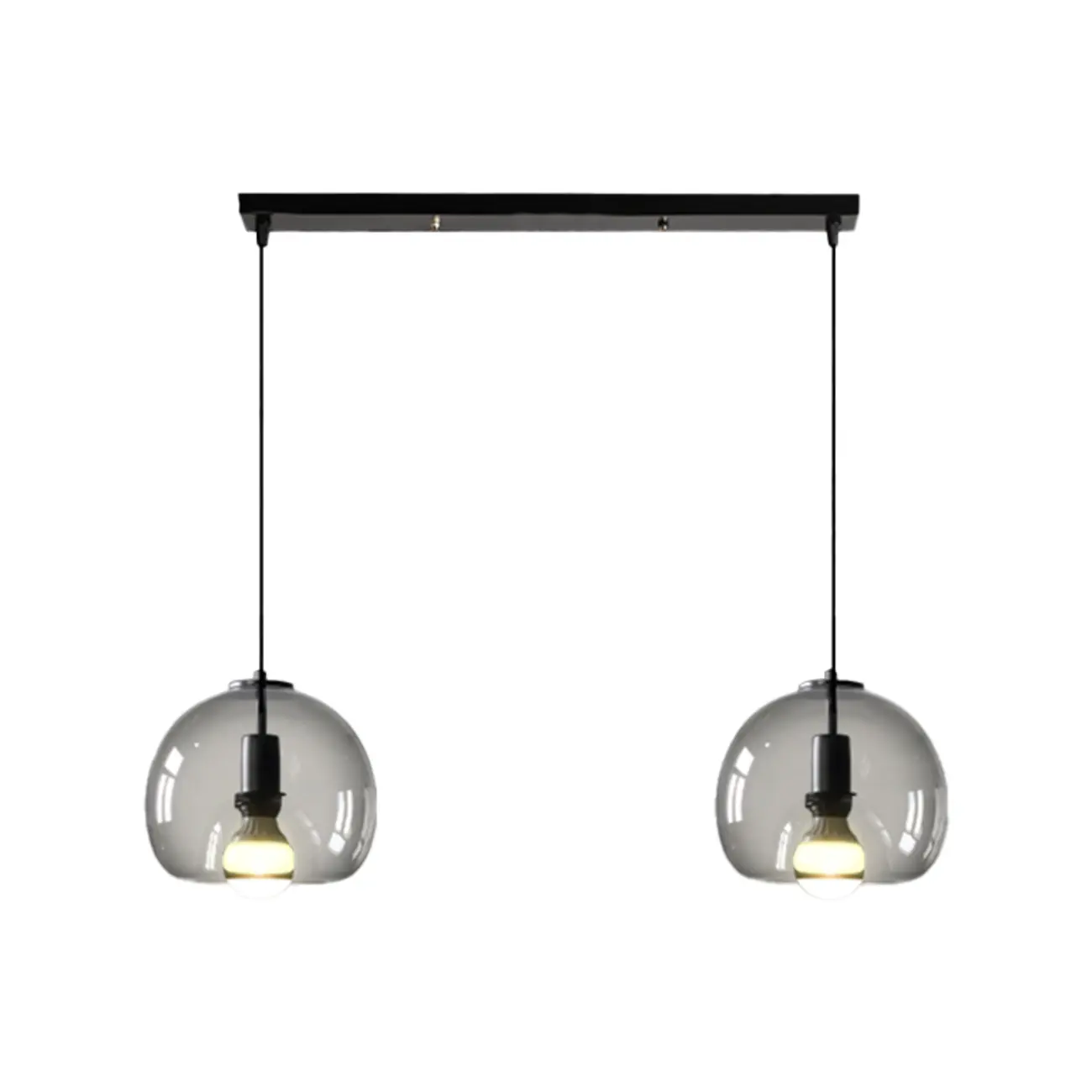 Modern Black Metal Glass Globe Light for Kitchen Islands Image - 8 | homeyfad