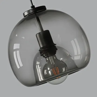 Modern Black Metal Glass Globe Light for Kitchen Islands Image - 9