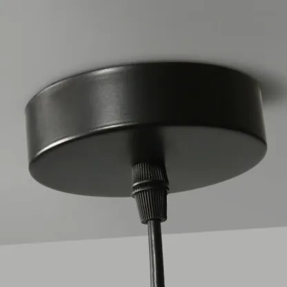 Modern Black Metal Glass Globe Light for Kitchen Islands Image - 10