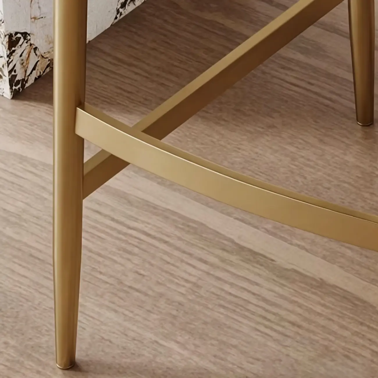 Gold Modern Luxury Leather Bar Stools Counter Height Image - 13 | homeyfad