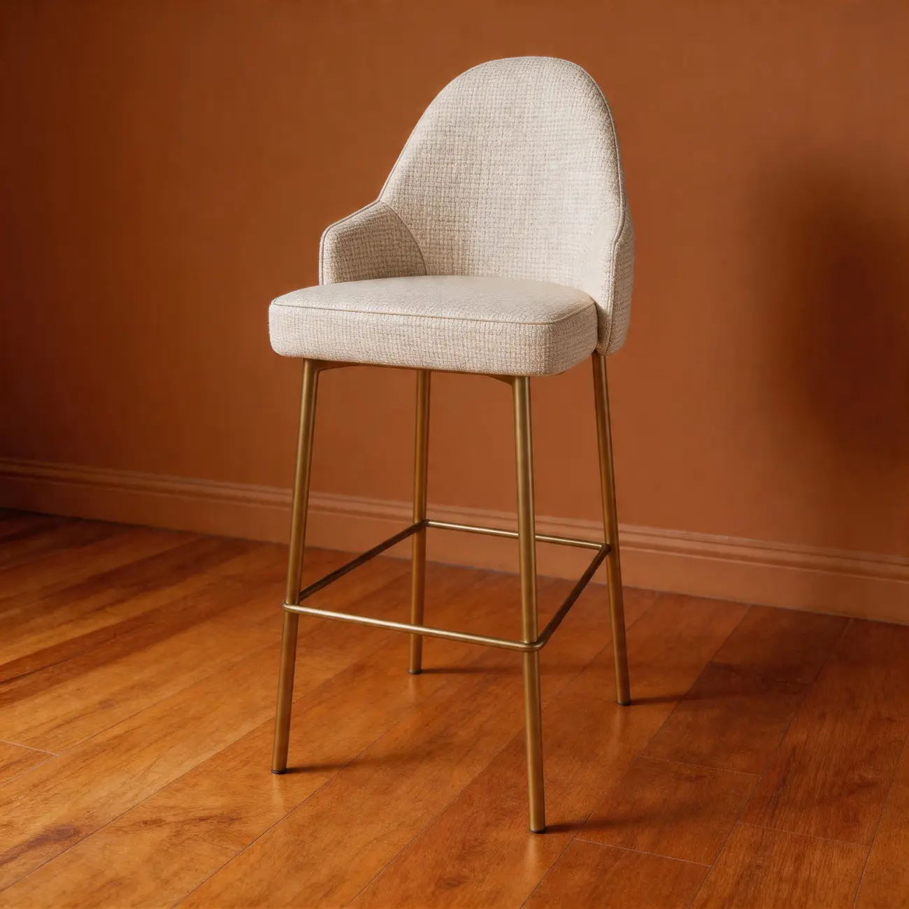 Mid Century Modern Ergonomic Curved Back Counter Stools Metal Frame Image - 15 | homeyfad