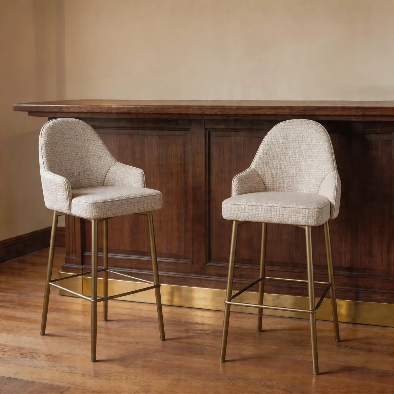 Mid Century Modern Ergonomic Curved Back Counter Stools Metal Frame Image - 12 | homeyfad