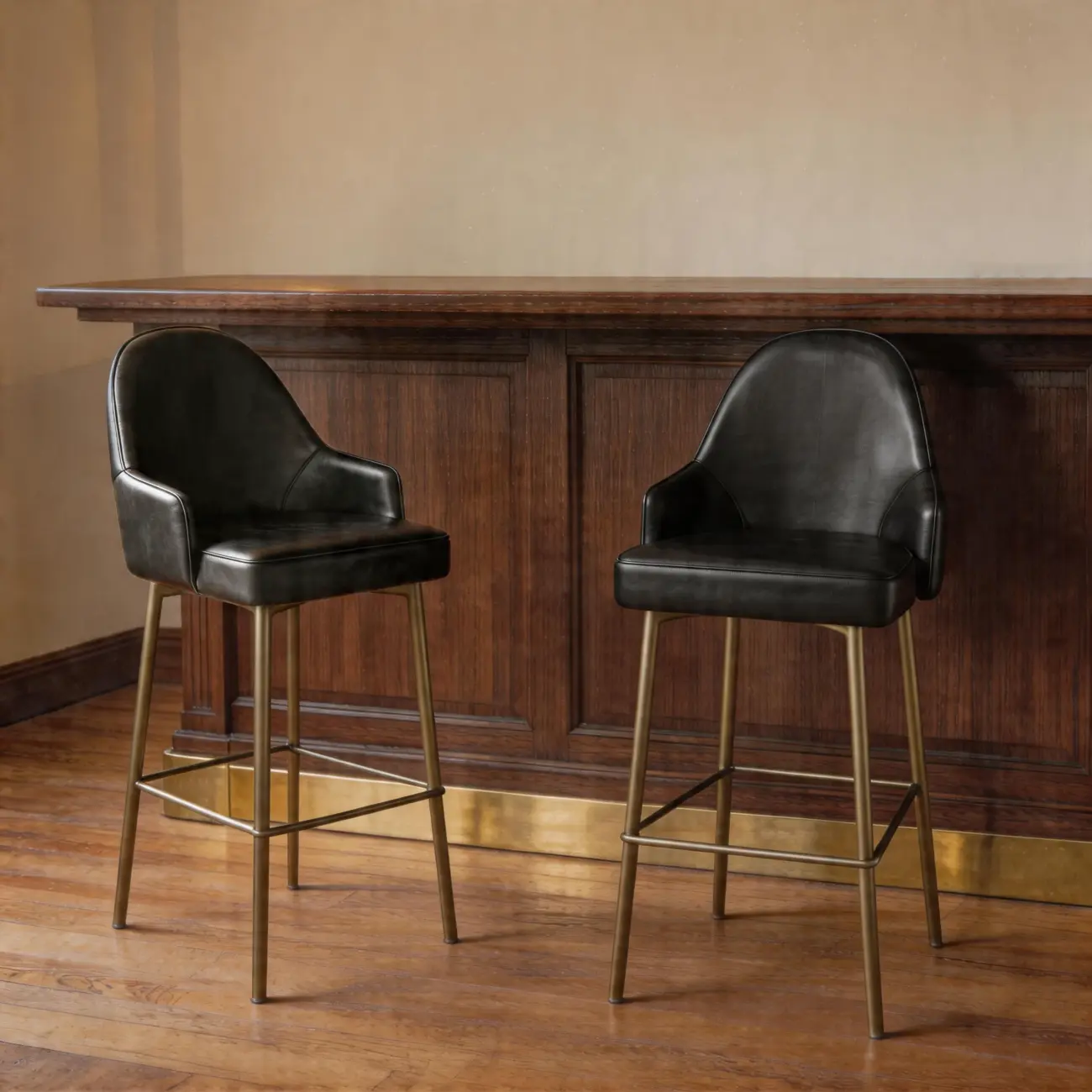 Mid Century Modern Ergonomic Curved Back Counter Stools Metal Frame Image - 14 | homeyfad