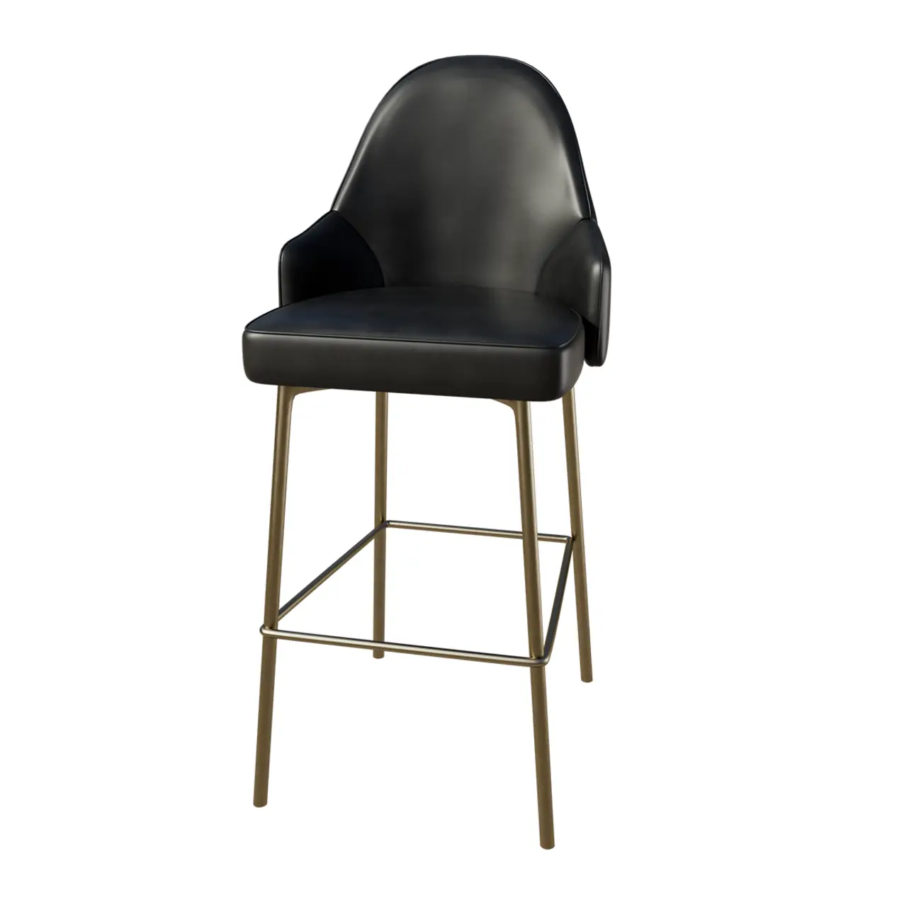 Mid Century Modern Ergonomic Curved Back Counter Stools Metal Frame Image - 21 | homeyfad