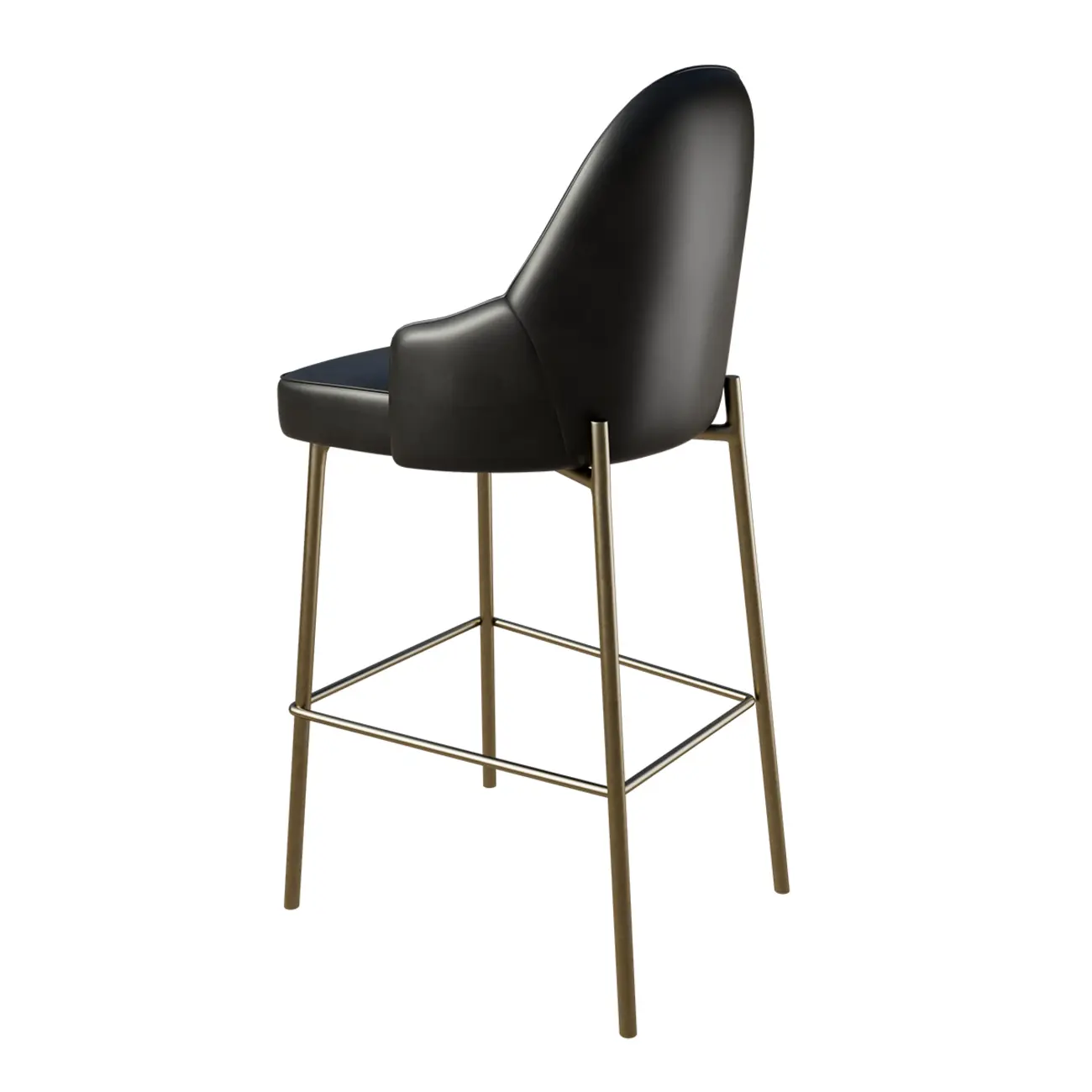 Mid Century Modern Ergonomic Curved Back Counter Stools Metal Frame Image - 23 | homeyfad