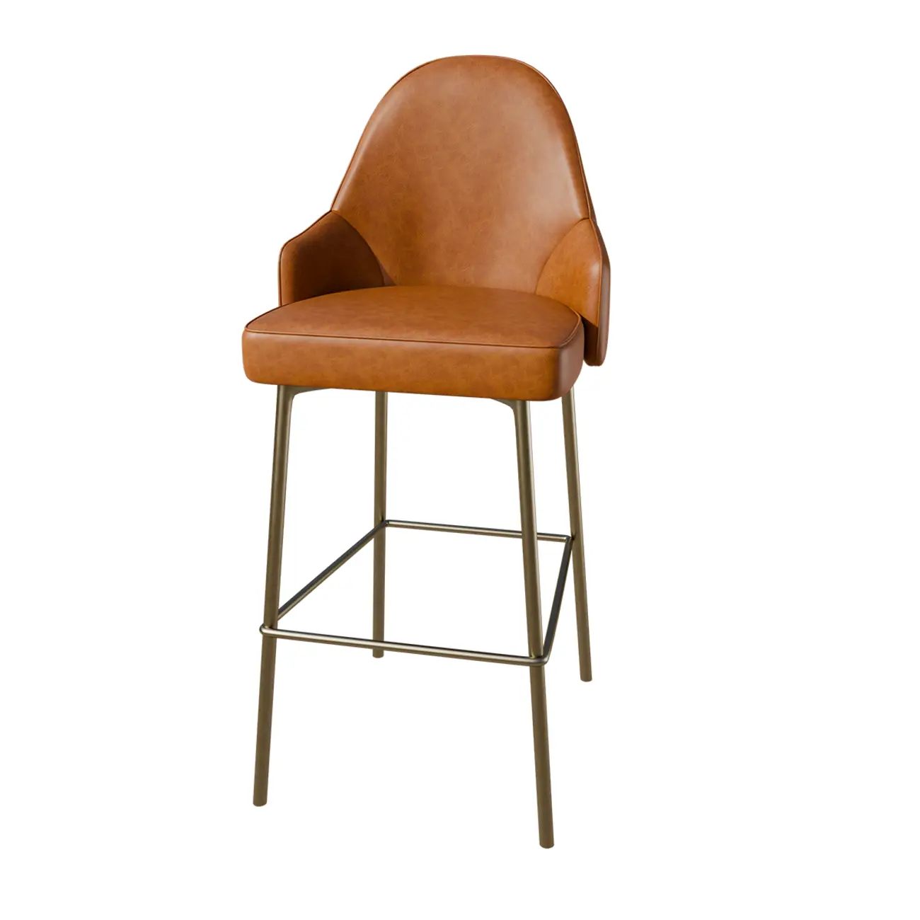 Mid Century Modern Ergonomic Curved Back Counter Stools Metal Frame Image - 24 | homeyfad