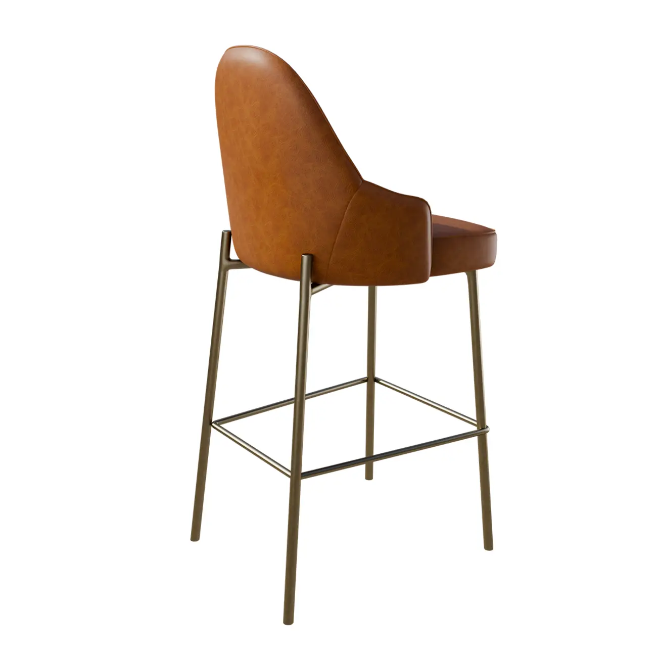 Mid Century Modern Ergonomic Curved Back Counter Stools Metal Frame Image - 25 | homeyfad