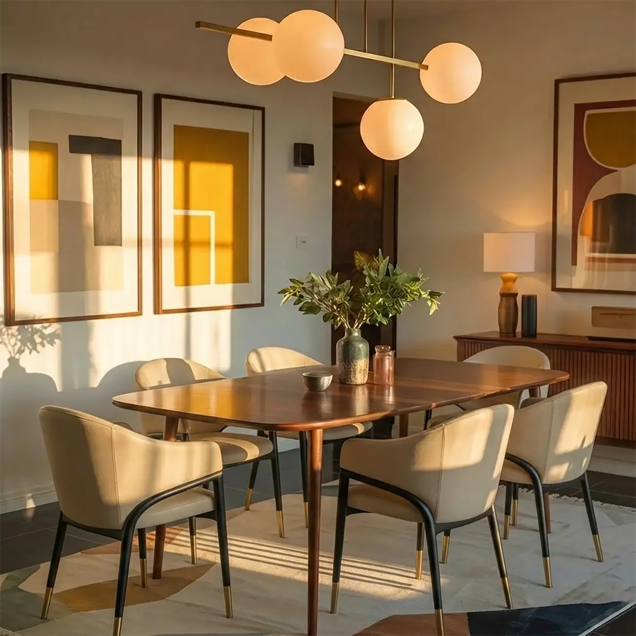 Minimalist Curved Back Vegan Nappa Leather Arm Dining Chair Image - 3 | homeyfad