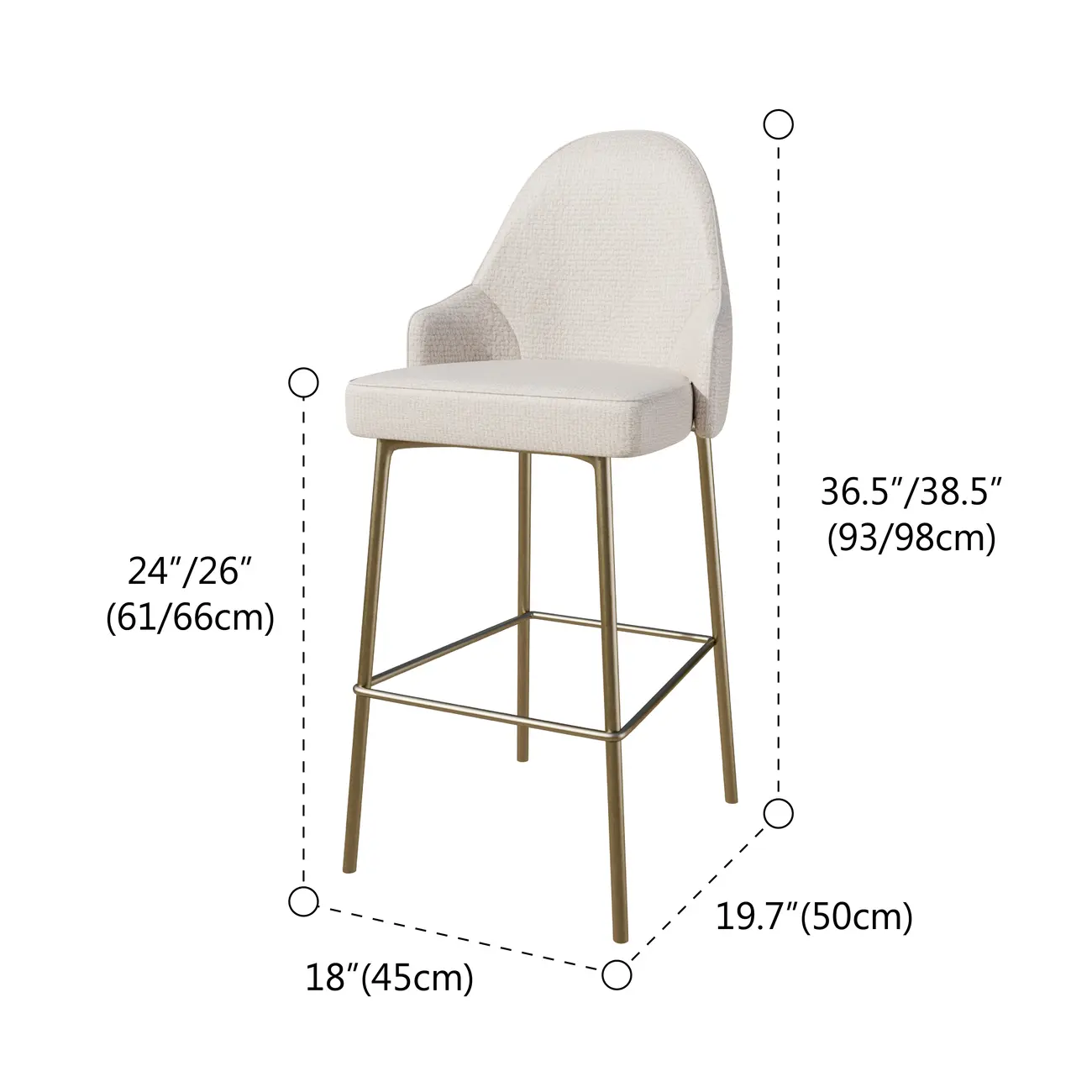 Mid Century Modern Ergonomic Curved Back Counter Stools Metal Frame #size | homeyfad