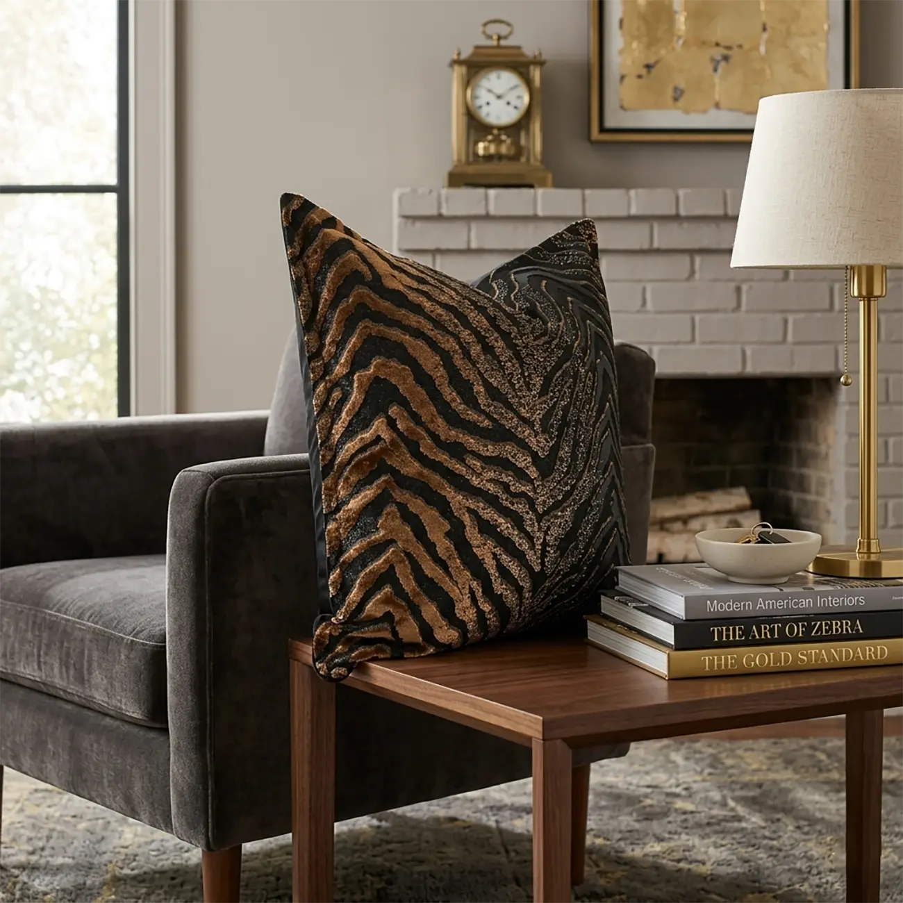 Luxury Tiger Pattern Gradient Polyester Decorative Pillow Image - 1 | homeyfad