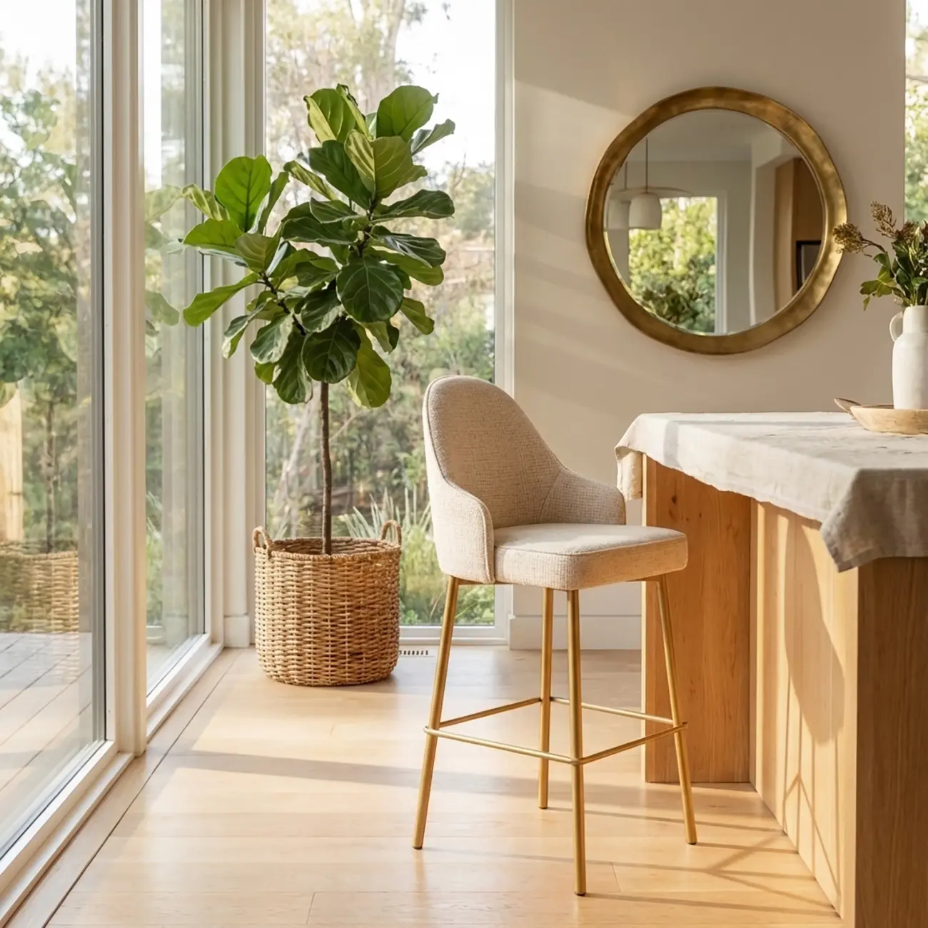 Mid Century Modern Ergonomic Curved Back Counter Stools Metal Frame Image - 3 | homeyfad