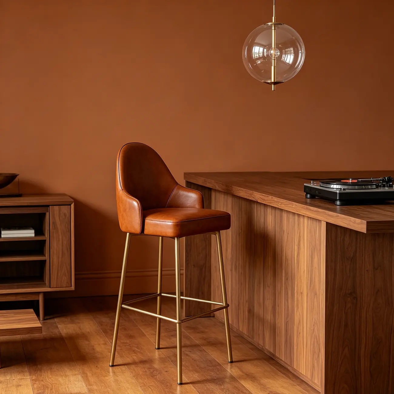 Mid Century Modern Ergonomic Curved Back Counter Stools Metal Frame Image - 11 | homeyfad