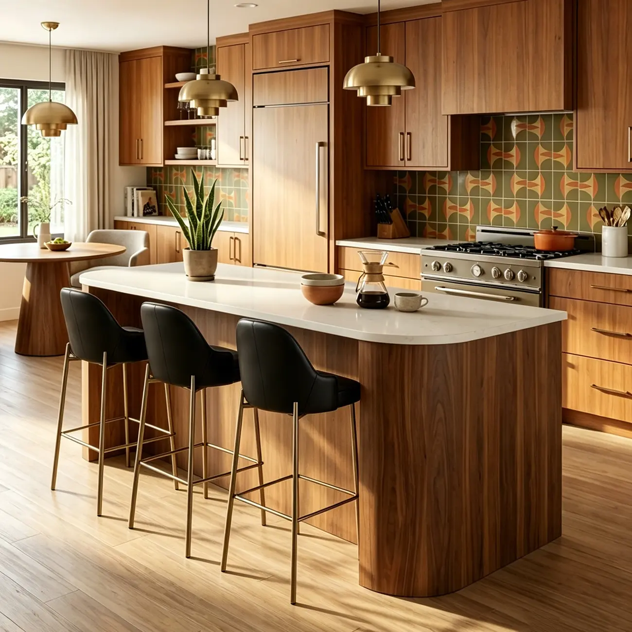 Mid Century Modern Ergonomic Curved Back Counter Stools Metal Frame Image - 8 | homeyfad