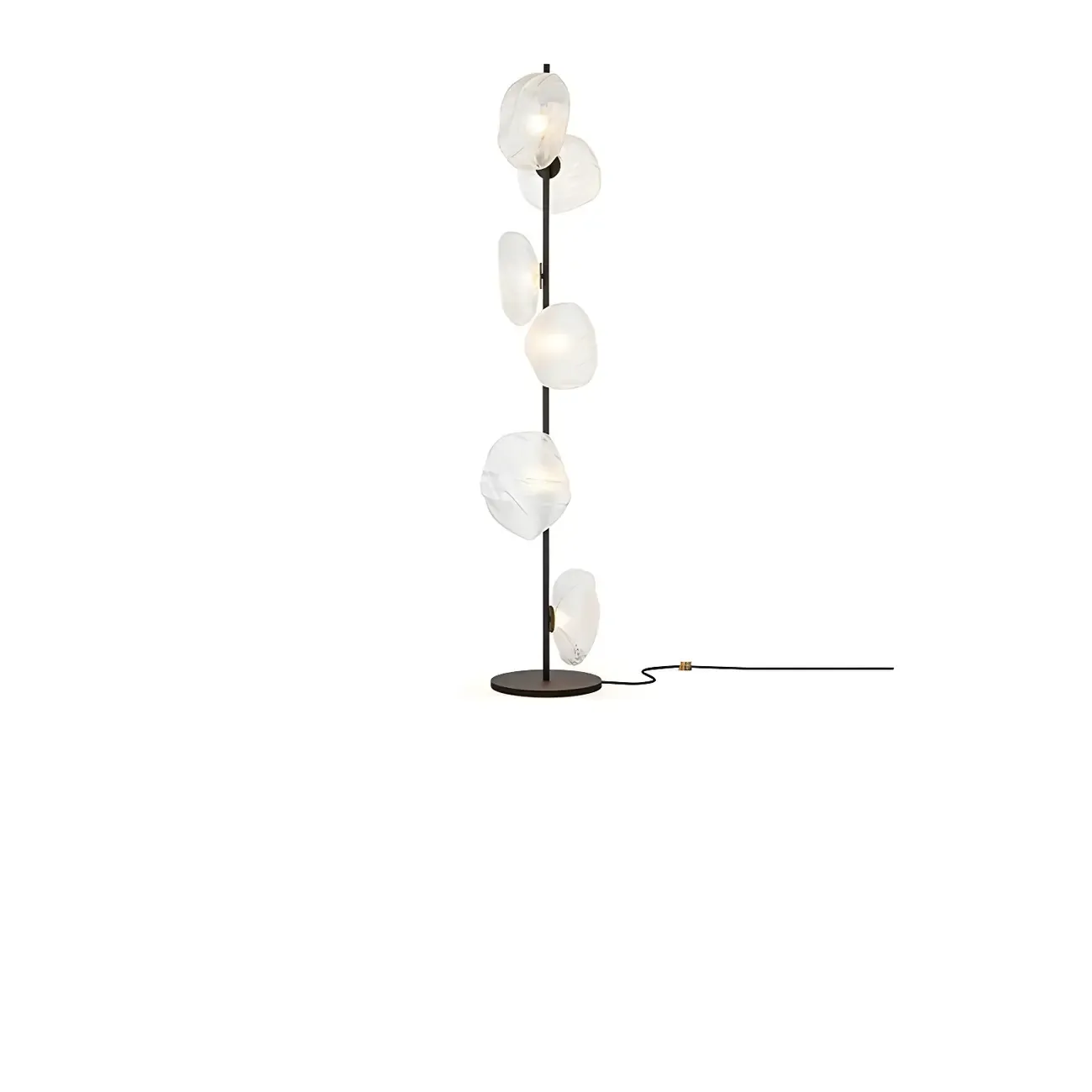 Modern Metal Floor Lamp with Prismatic Glass for Living Room Image - 4