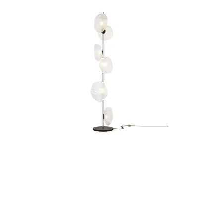 Modern Metal Floor Lamp with Prismatic Glass for Living Room Image - 4